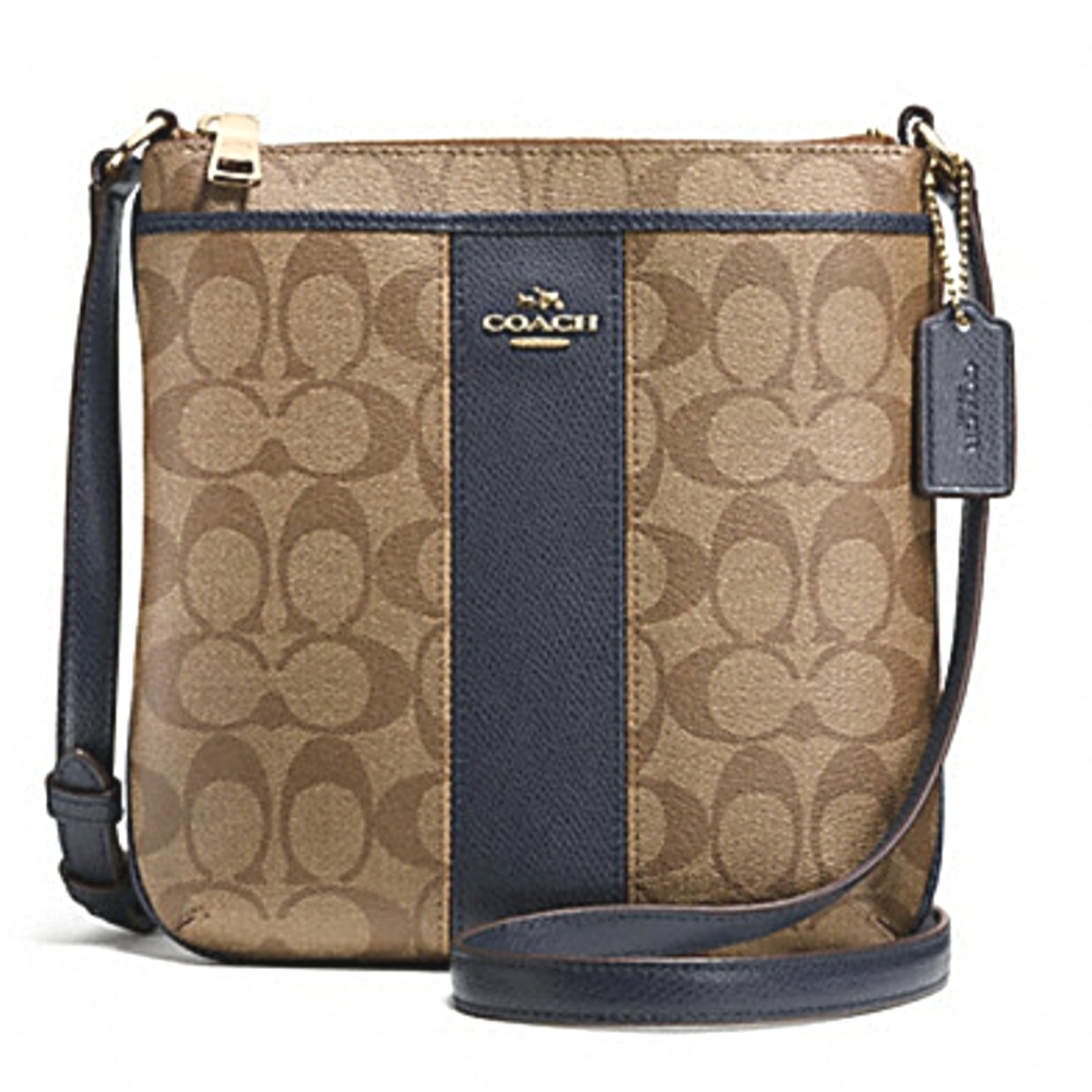 Coach Brown and Navy Crossbody Bag